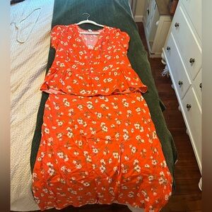 Old Navy Skirt Matching Set Floral- Size XL
